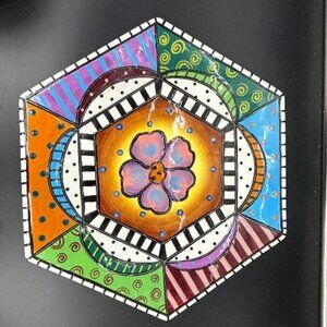 Vintage Studio Design Works Whimsical Hand Painted Ceramic Serving Plate 12"